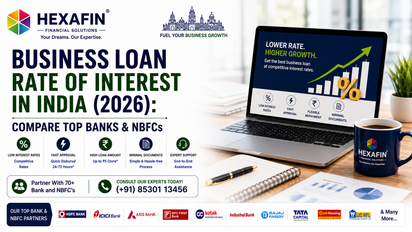 Blog 12 Business Loan Rate of Interest in India compared across top banks and NBFCs