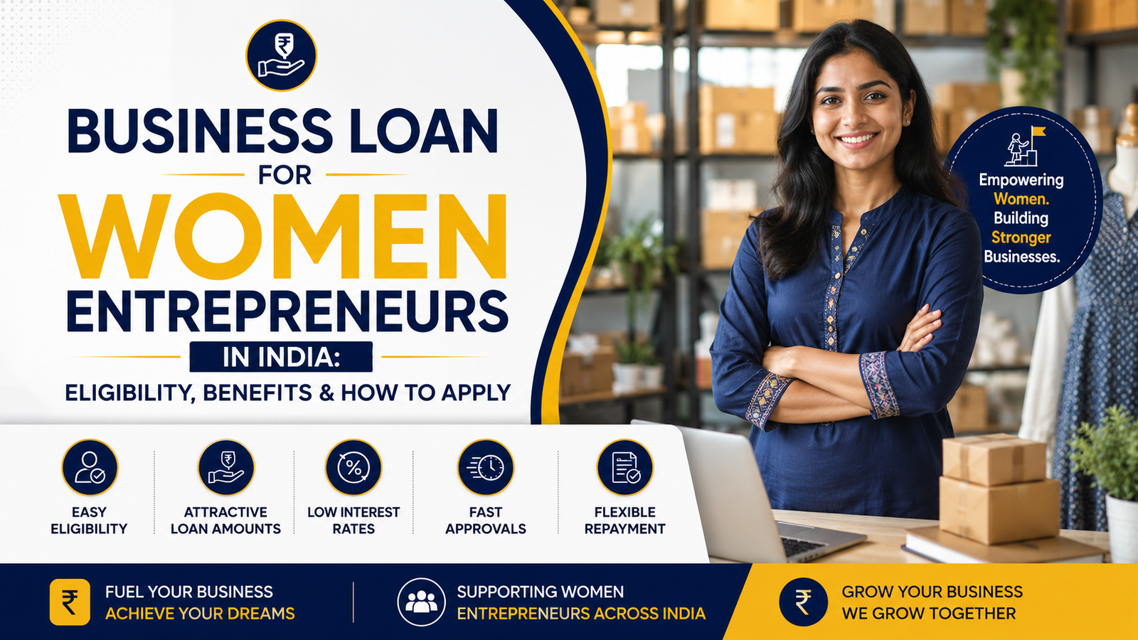 Blog 10 Business Loan for Women Entrepreneurs in India Eligibility, Benefits & How to Apply (2026 Guide)