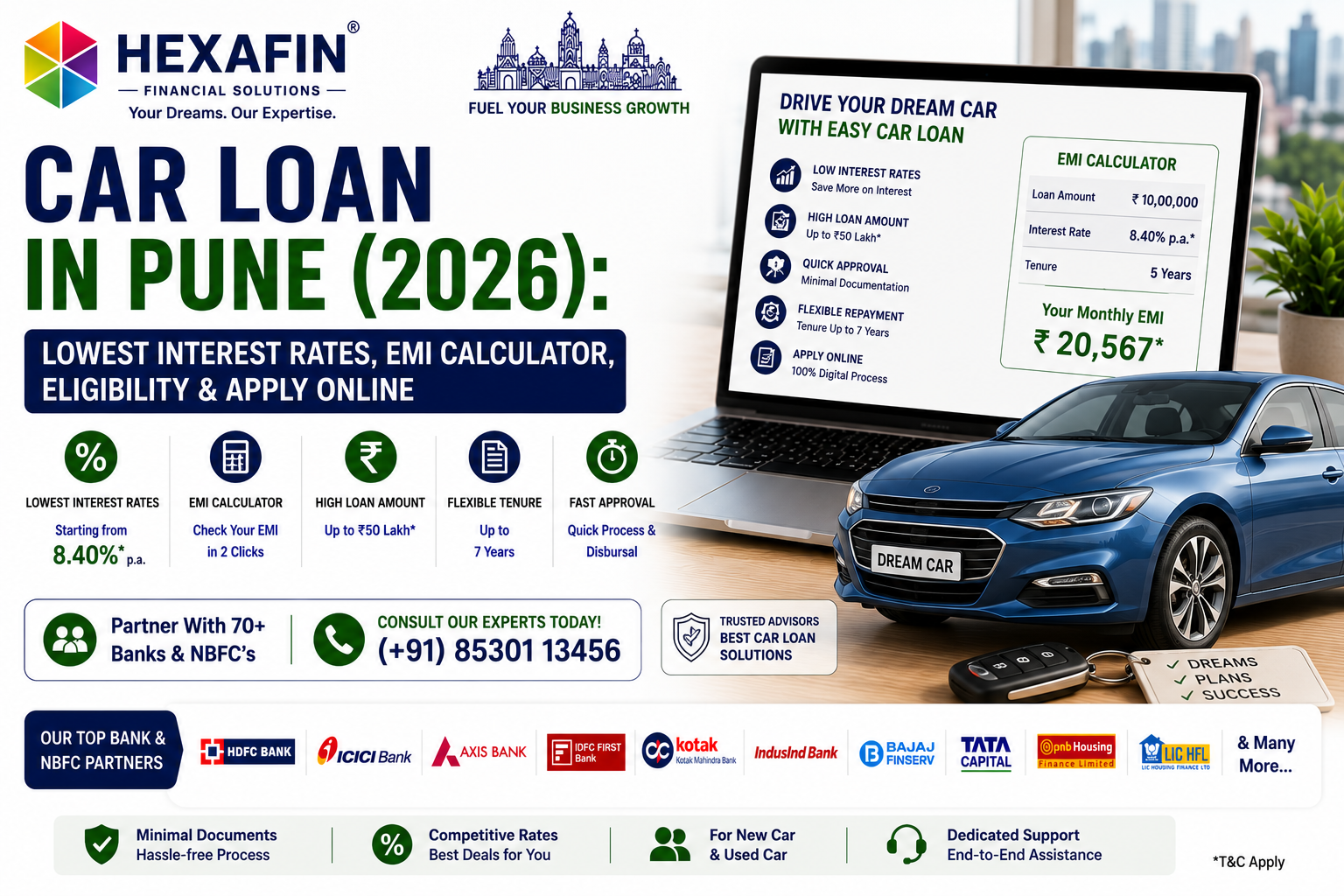 Blog 10 Car loan in Pune with low interest rates, EMI calculator, eligibility, online application, and expert guidance