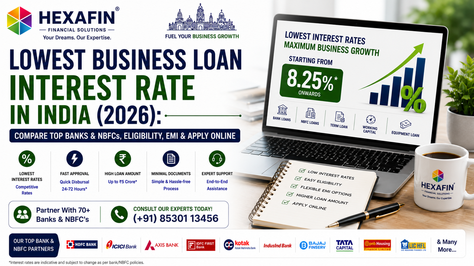 Blog 10 Lowest business loan interest rate in India with EMI, eligibility, and online application guide