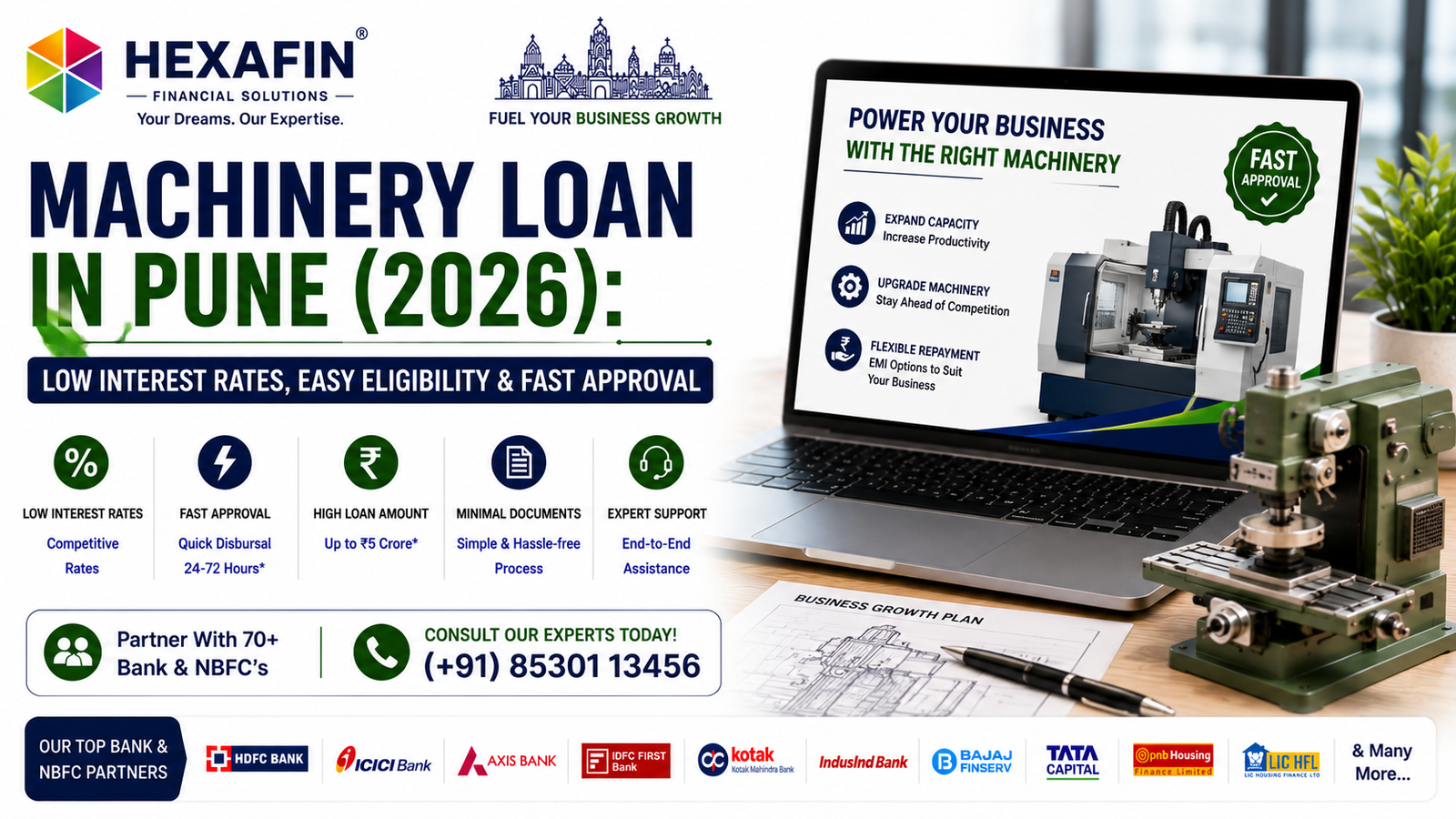 Blog 7 Machinery loan in Pune for manufacturing businesses with equipment financing, low interest rates, and fast approval