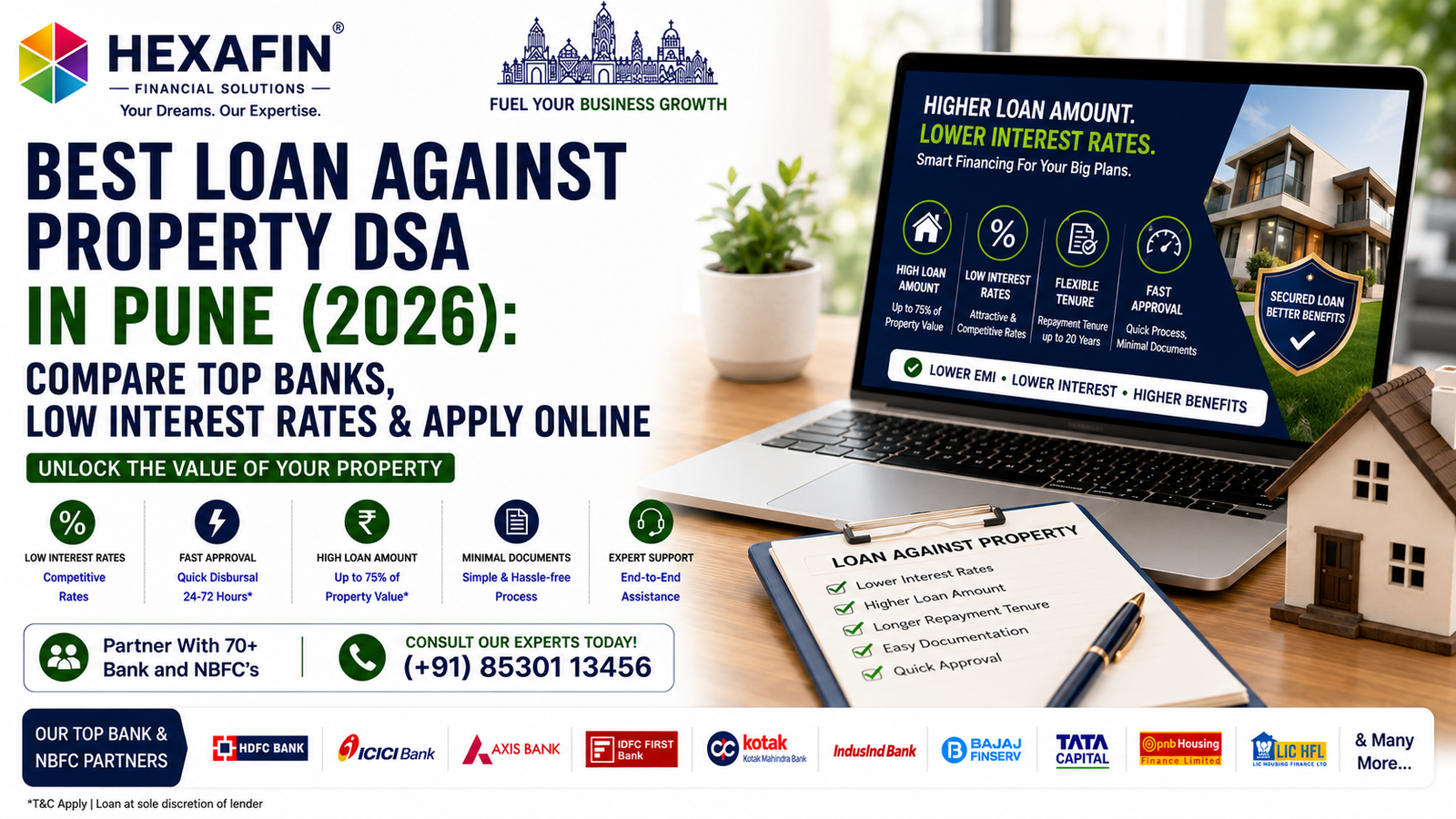 Blog 11 Best Loan Against Property DSA in Pune helping borrowers compare banks and NBFCs through Hexafin Loan Consultancy