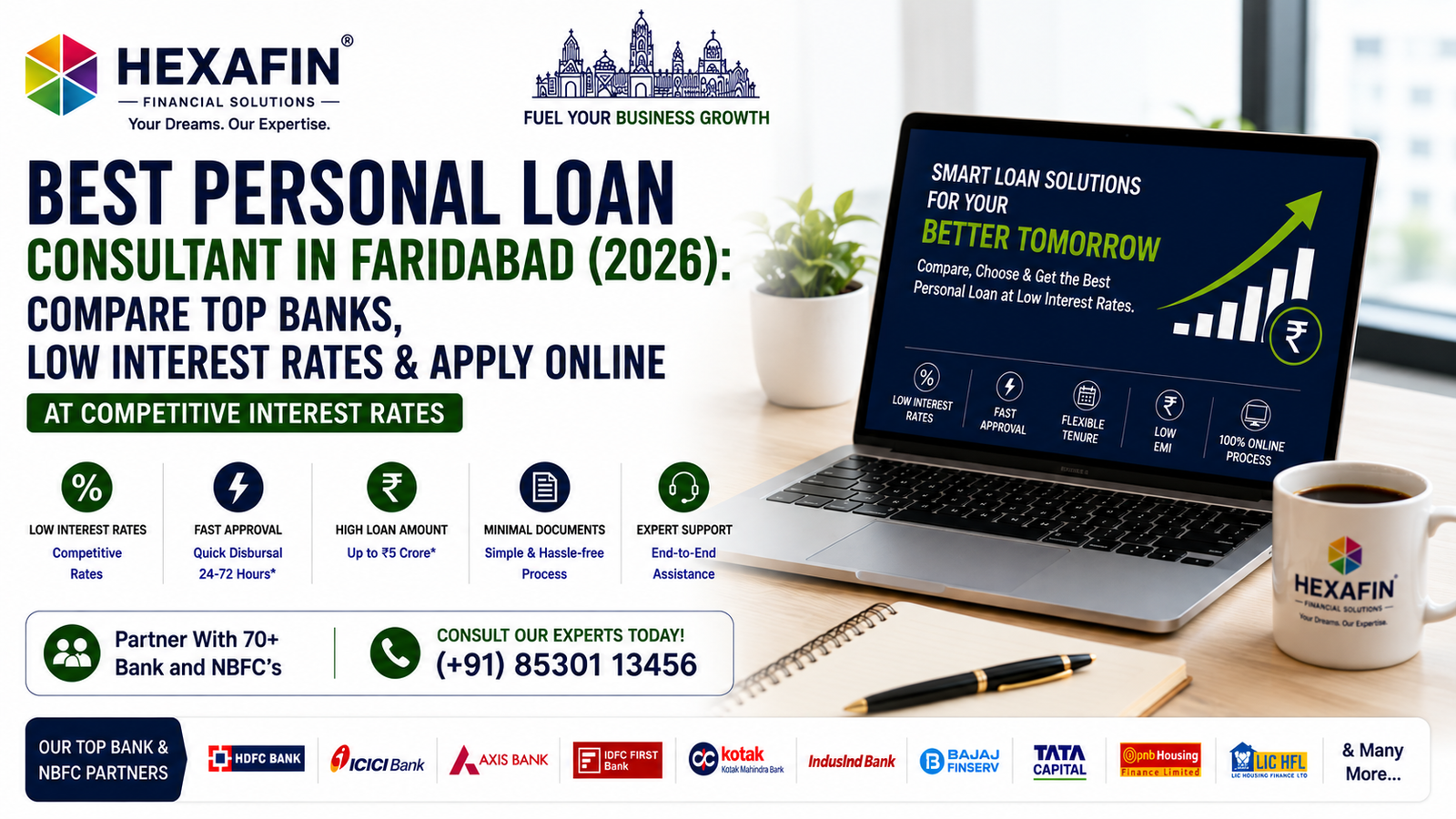 Blog 9 Best Personal Loan Consultant in Faridabad helping compare top banks and NBFCs with Hexafin