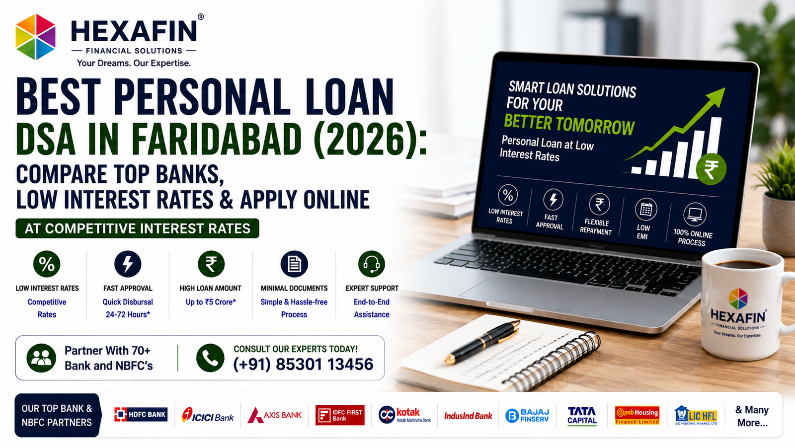 Blog 6 Best Personal Loan DSA in Faridabad helping compare top banks and NBFCs with Hexafin