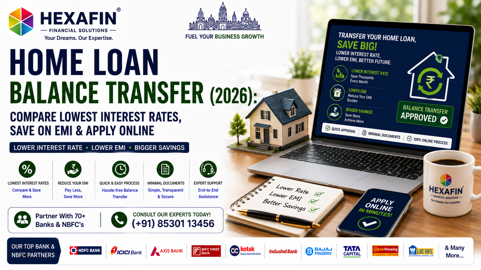 Blog 8 Home Loan Balance Transfer with lowest interest rates, reduced EMI, and expert loan assistance from Hexafin Loan Consultancy