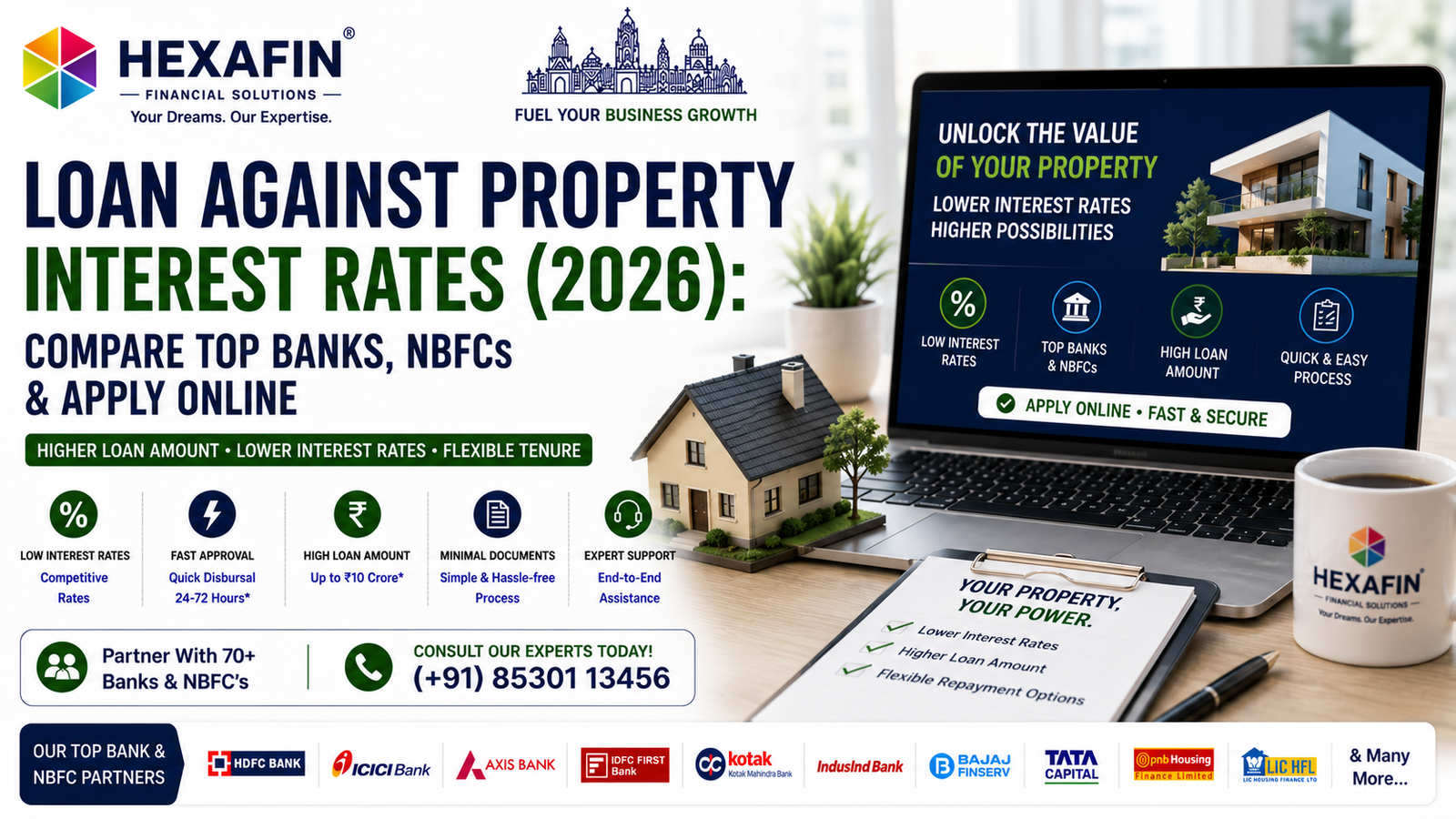 Blog 7 Compare Loan Against Property interest rates from leading banks and NBFCs with Hexafin Loan Consultancy