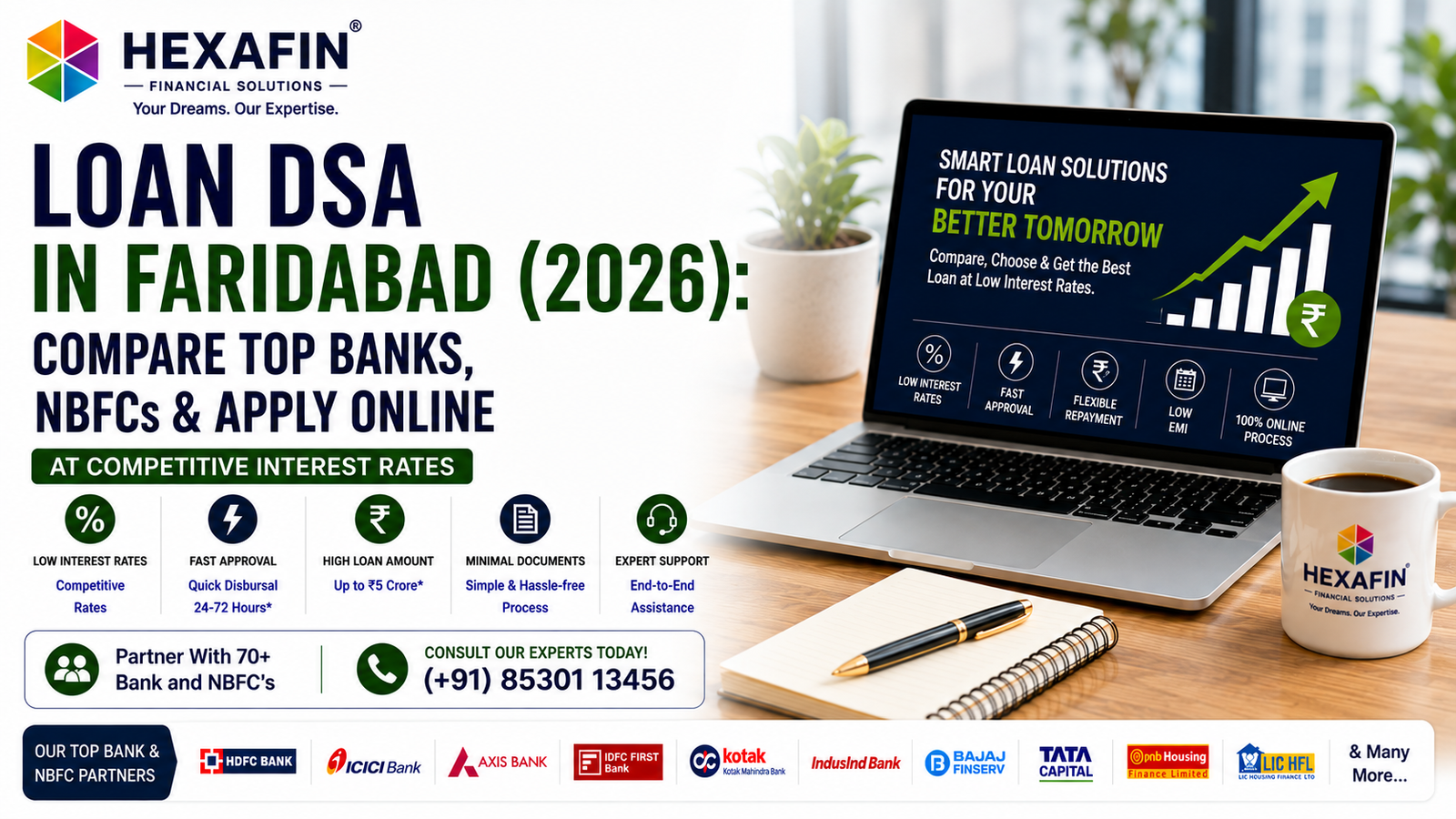 Blog 10 Loan DSA in Faridabad helping compare top banks and NBFC loan offers through Hexafin