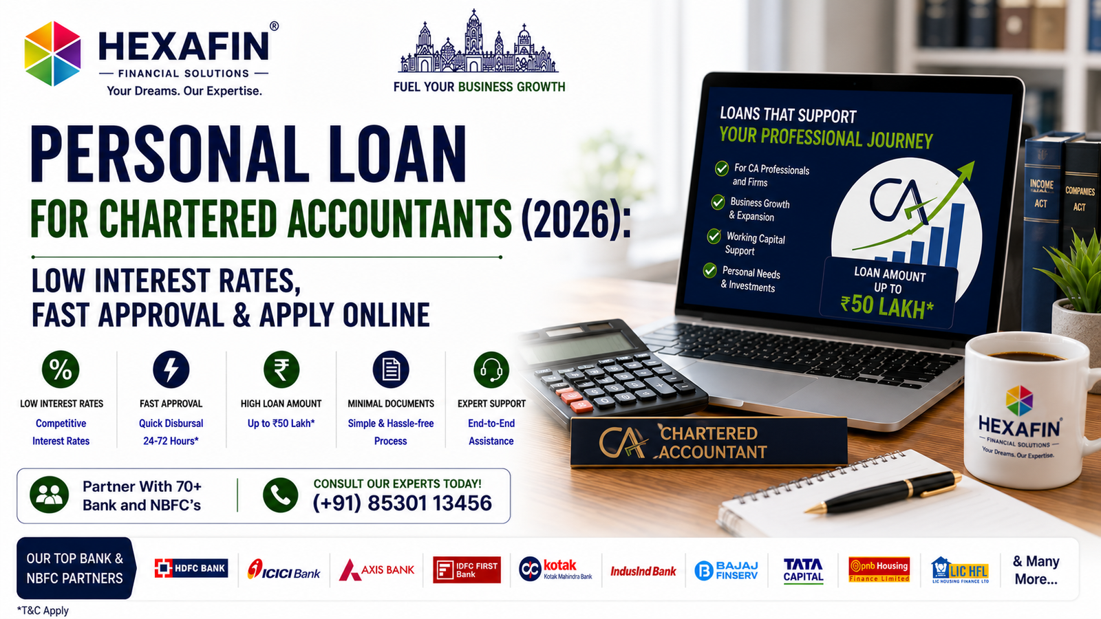 Blog 8 Personal Loan for Chartered Accountants with low interest rates and expert loan assistance from Hexafin Loan Consultancy