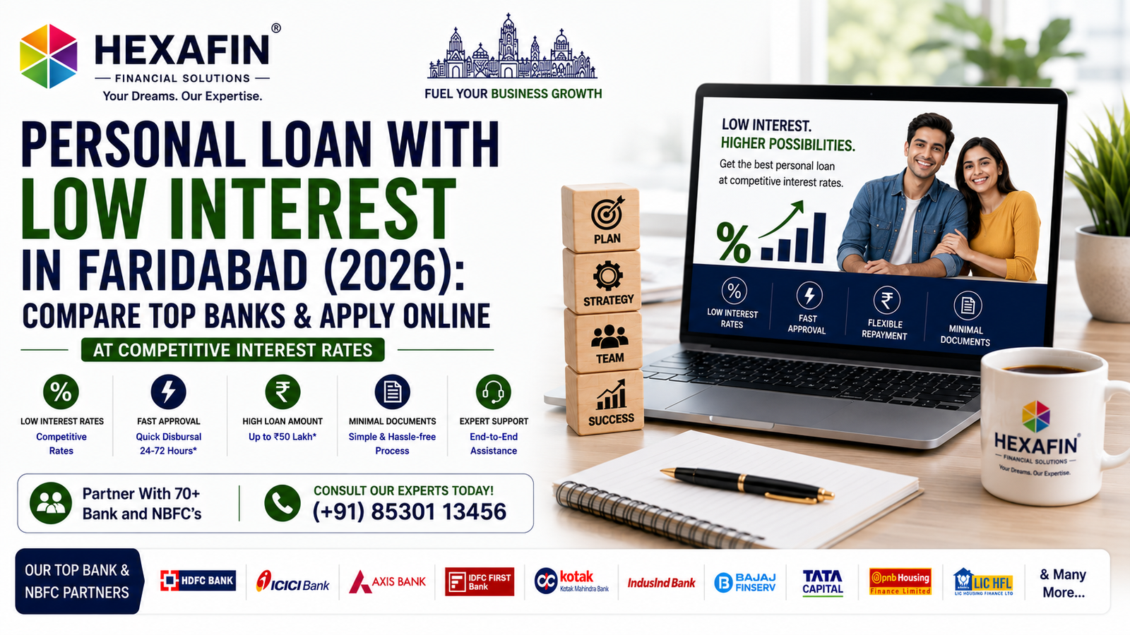 Blog 10 Personal Loan with Low Interest in Faridabad (2026): Compare Top Banks & Apply Online