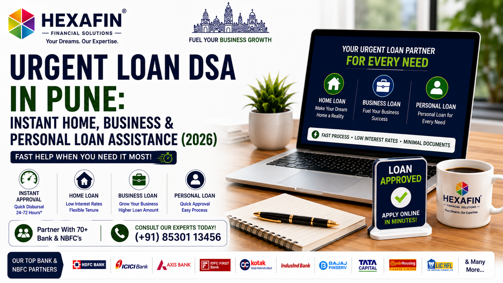 Blog 9 Urgent Loan DSA in Pune providing instant assistance for home, business, personal, professional, and car loans