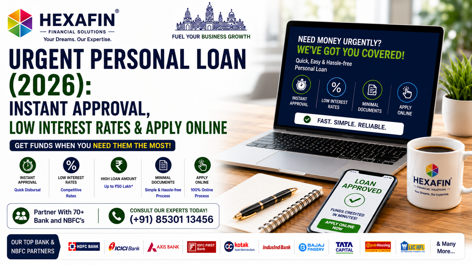 Blog 11 Urgent Personal Loan with instant approval, low interest rates, and expert loan assistance from Hexafin Loan Consultancy