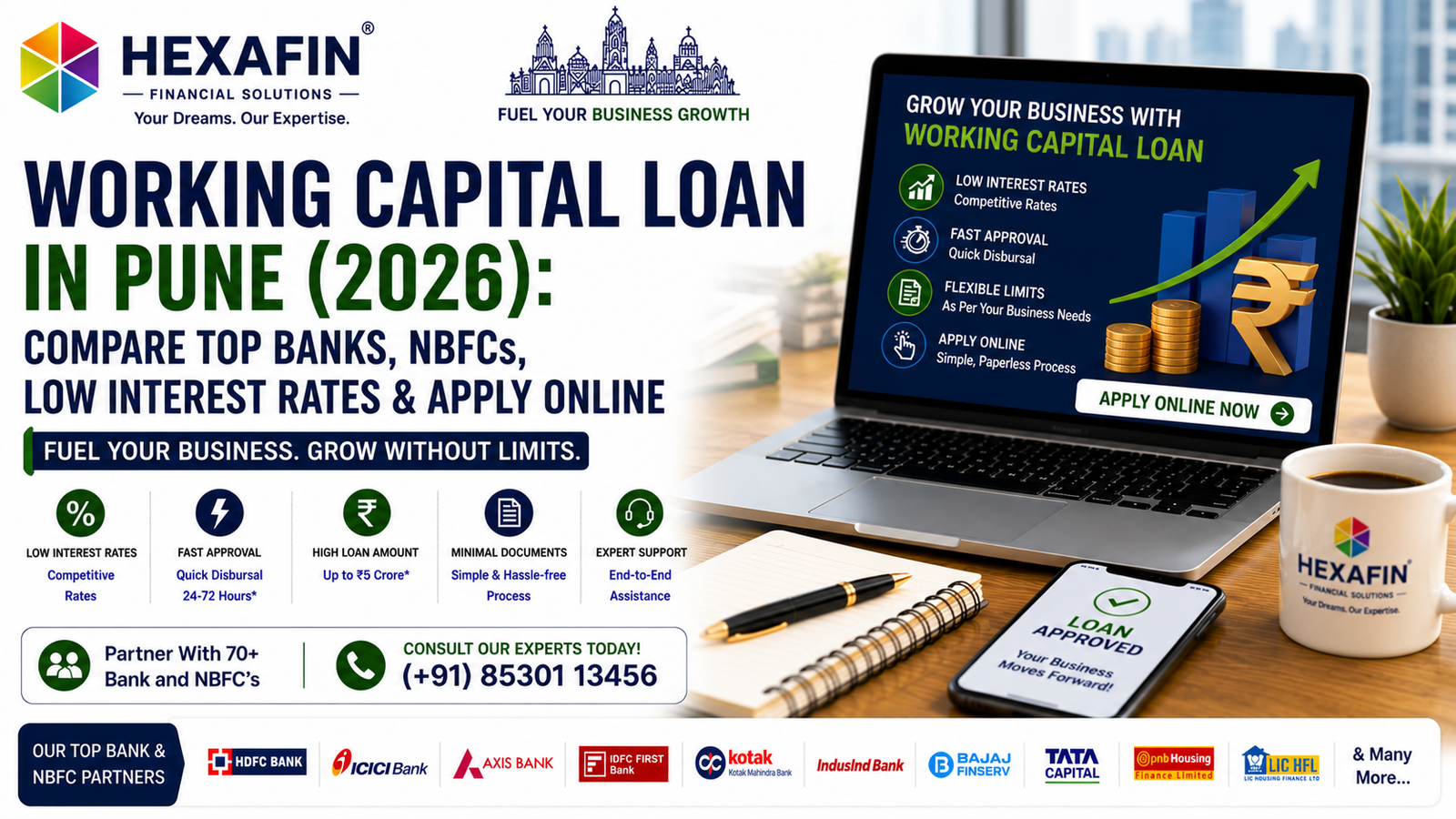 Blog 9 Working Capital Loan in Pune with low interest rates from banks and NBFCs through Hexafin Loan Consultancy