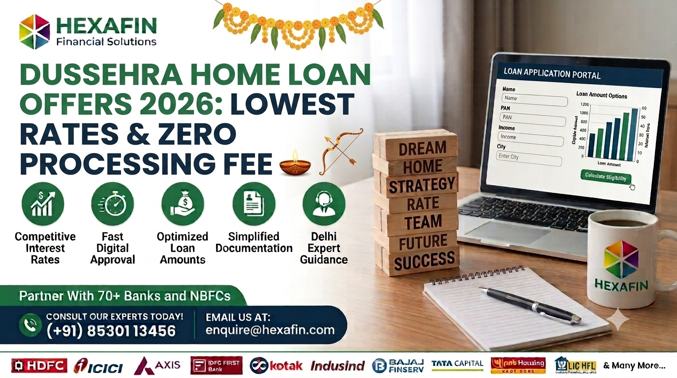Indian family celebrating buying a new home with Dussehra home loan offers 2026 at low interest rates and zero processing fees