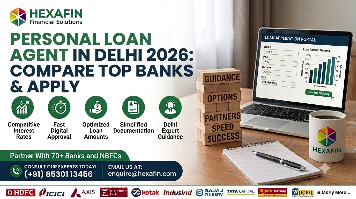 Personal Loan Agent in Delhi comparing top bank and NBFC interest rates for borrowers